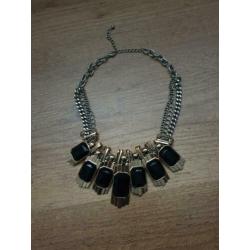 STATEMENT KETTING - NECKLACE - Zilver, Goud, Zwart