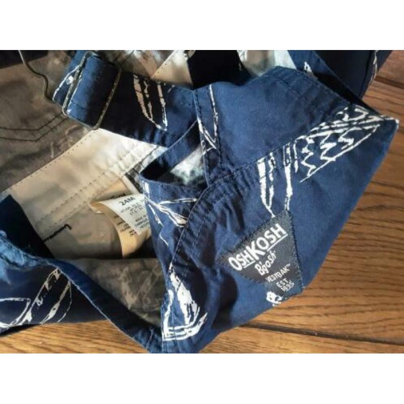 Oshkosh tuinbroek maat 24 maanden 80 86 blauw met bootjes