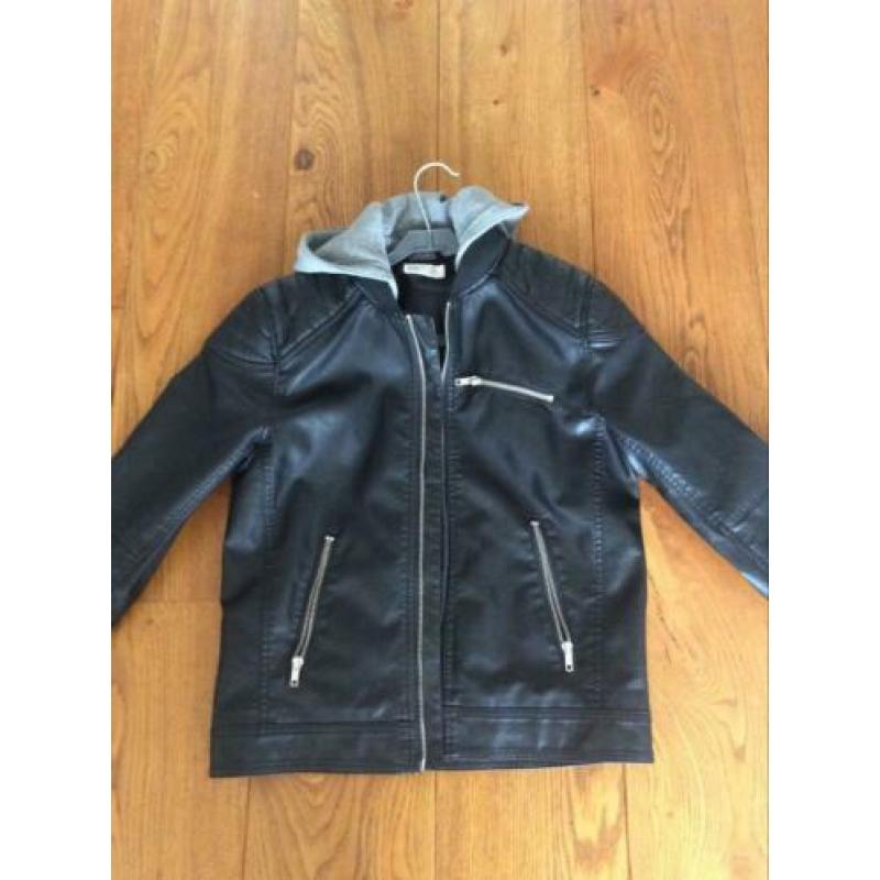Leren jas H&M mt 164 2x gedragen