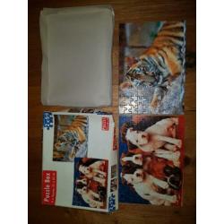 2 in 1 puzzels met welpje en puppies 99 stukjes