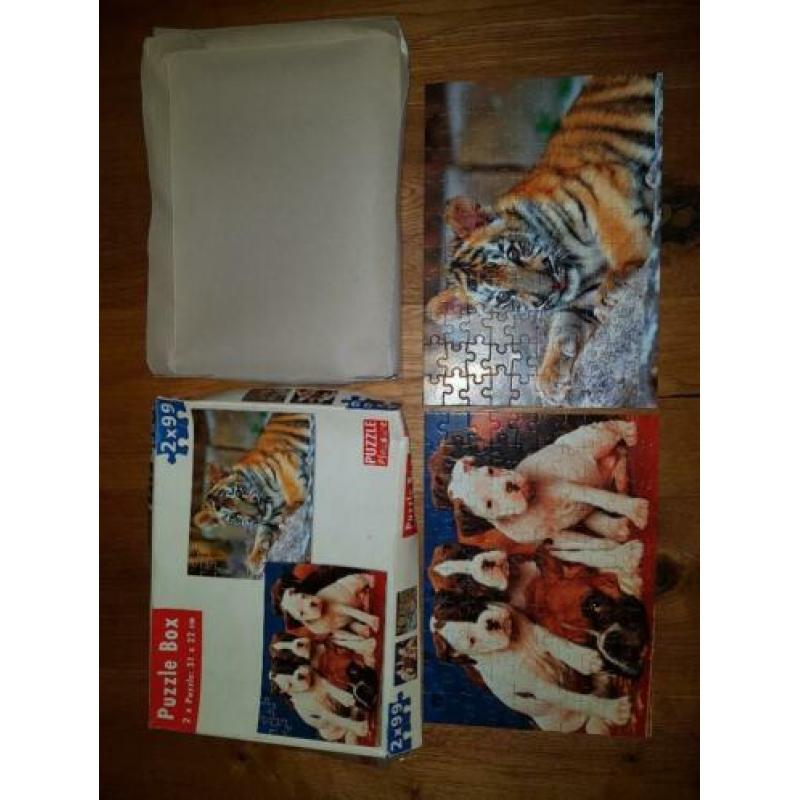 2 in 1 puzzels met welpje en puppies 99 stukjes