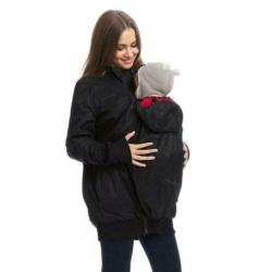 4-in-1 nieuwe zwarte zwangerschaps- en babydraagjas