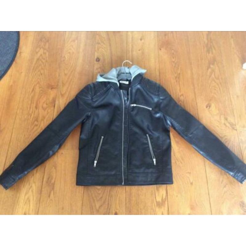 Leren jas H&M mt 164 2x gedragen