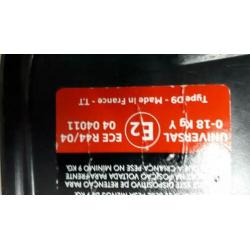 0 tot 18 kilo auto stoel.