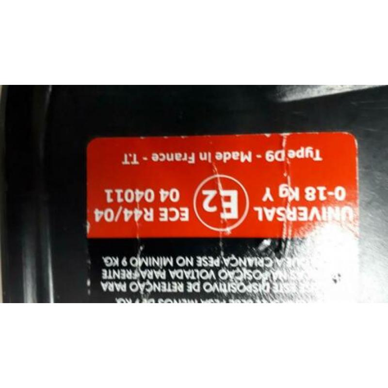 0 tot 18 kilo auto stoel.