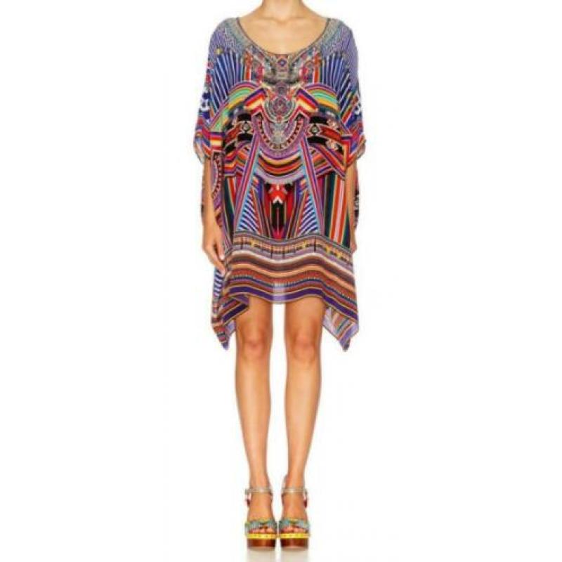 NIEUW Camilla zijden kaftan dress / short dress 0/S