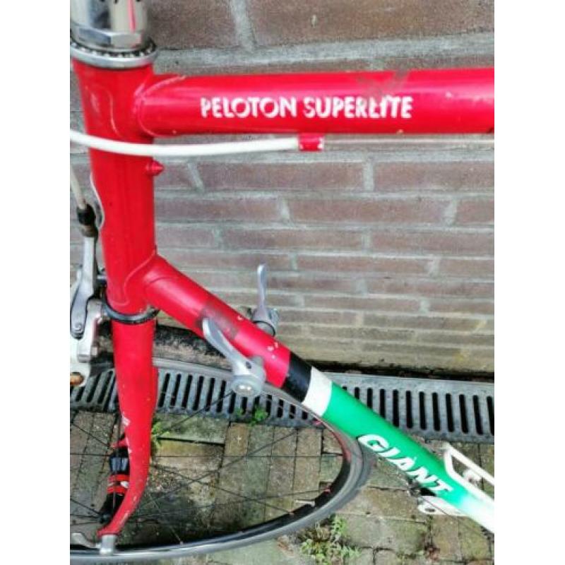 Race fiets retro Giant peleton superlite rood-groen-wit