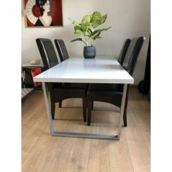 Eettafel 200x90 cm 4 stoelen