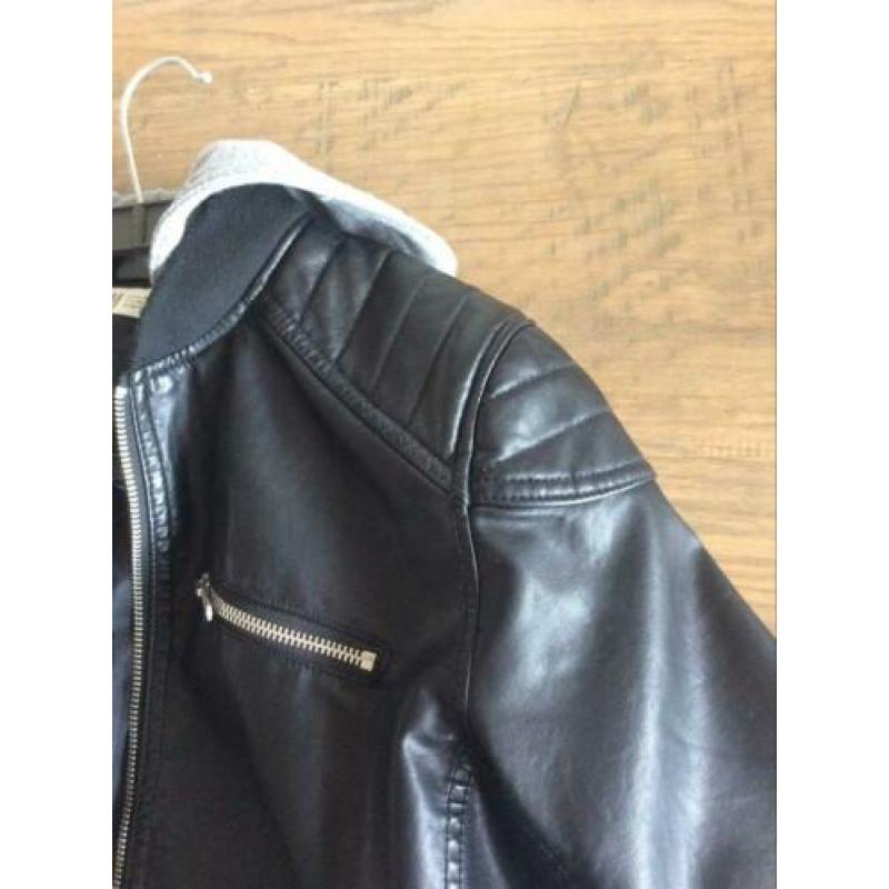 Leren jas H&M mt 164 2x gedragen