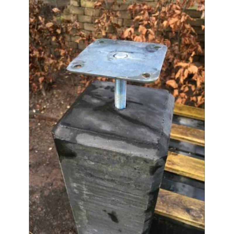 10x Betonpoer Antraciet 15 x 15 x 60 cm