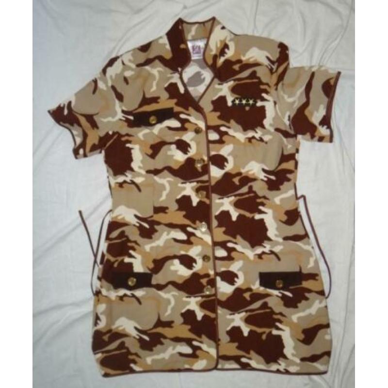 Leuke beige/bruin LEGER/ARMY/DESERT STORM jurkje