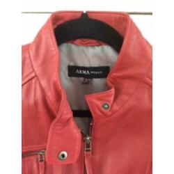 NIEUW: Rood leren jasje van Arma, mt. 38 - M