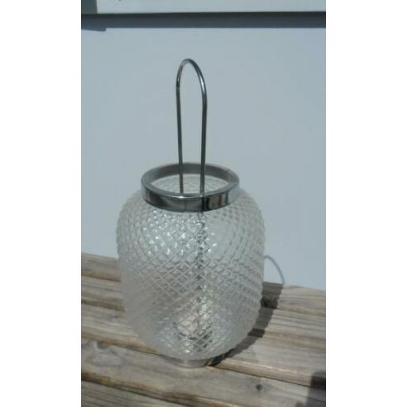 Chinese lampion /windlicht, bewerkt glas, voor tuin /terras