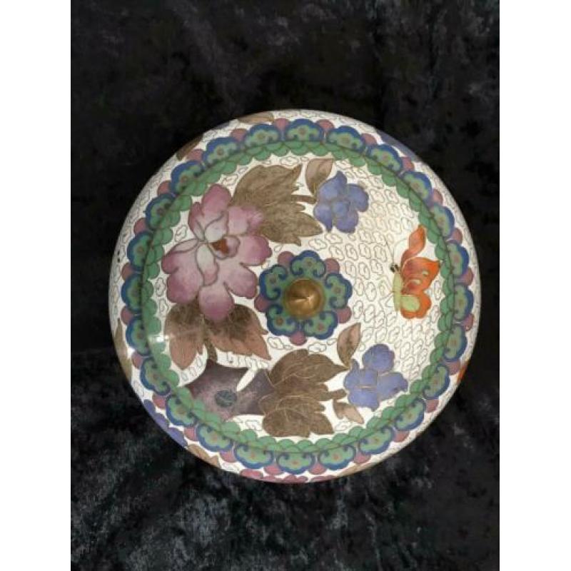 Chinese cloisonné bonbonnière - dekseldoos - schaal