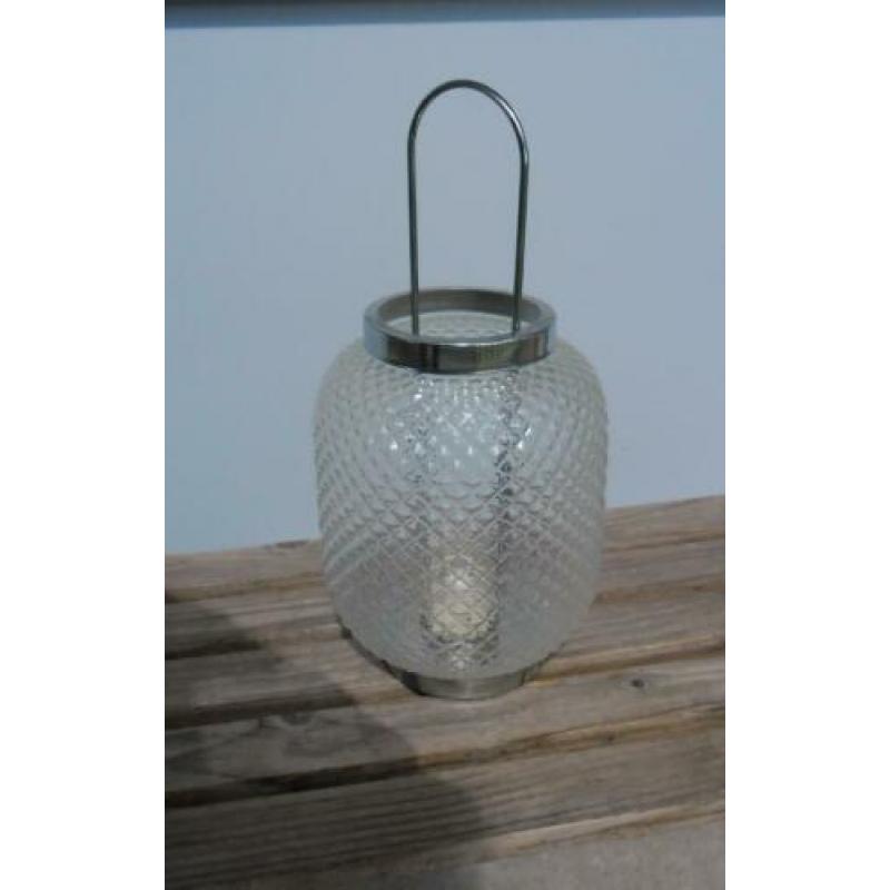 Chinese lampion /windlicht, bewerkt glas, voor tuin /terras