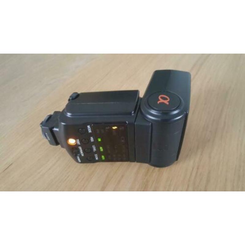 Sony HVL-F42AM Flitser + hoes, omni bounce en slave voet