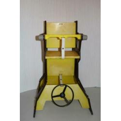 Hokus Pokus 3 in 1 stoel vintage geel bruin opknapper