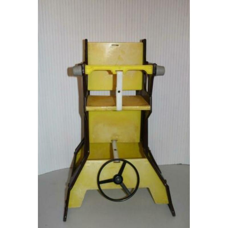 Hokus Pokus 3 in 1 stoel vintage geel bruin opknapper