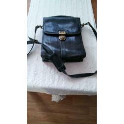 Texier handtas zwart leren
