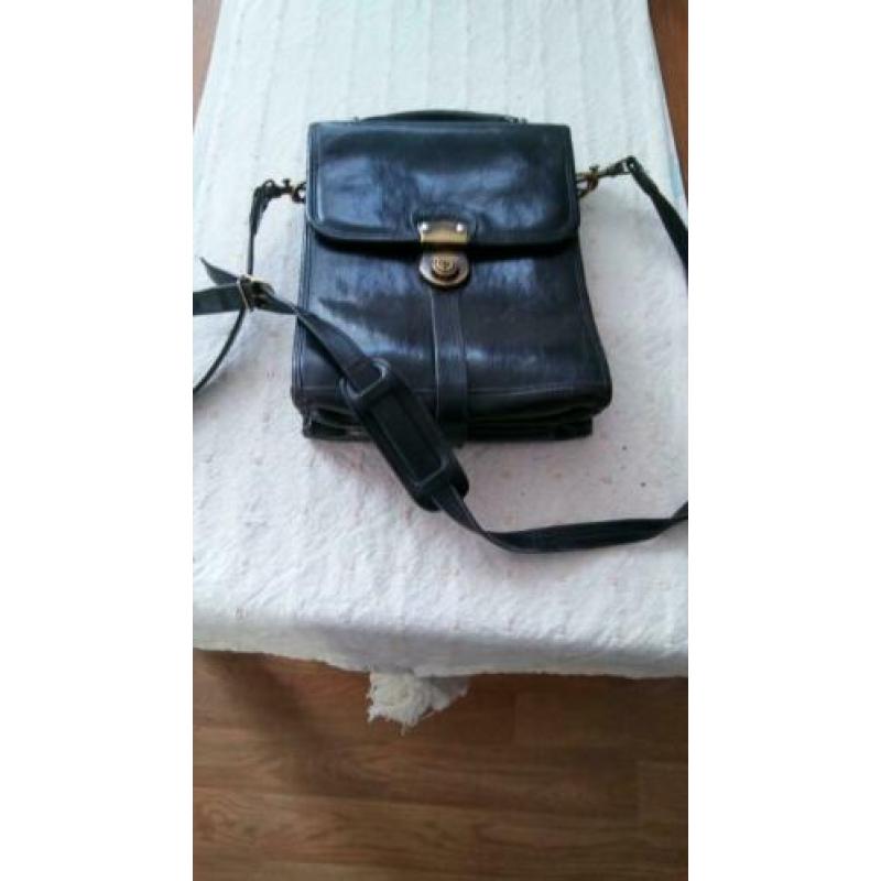 Texier handtas zwart leren