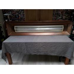 l-2.05 B 0.43 H O.27 biljartlamp..koper en hout...