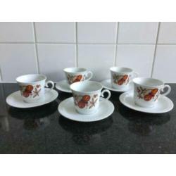 Schumann Arzberg Bavaria Germany koffieservies met vlinders
