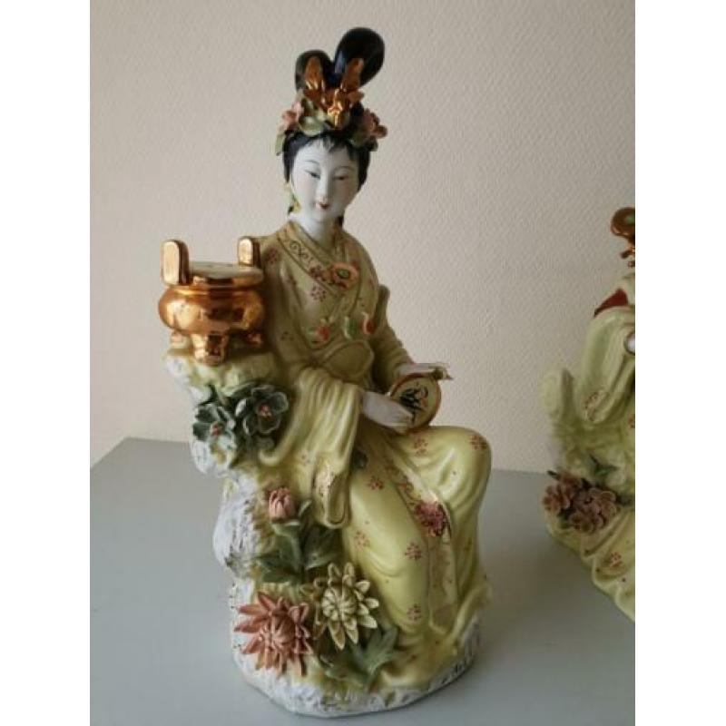 3 delig Aziatisch Chinese Geisha porselein