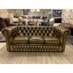 Originele Springvale Chesterfield zithoek 3+2 goud bruin