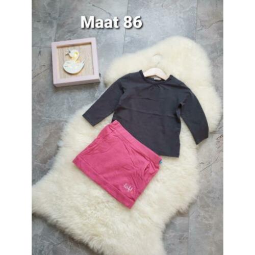 Maat 86 Meisjes Shirt H&M met Rokje LIEF setje