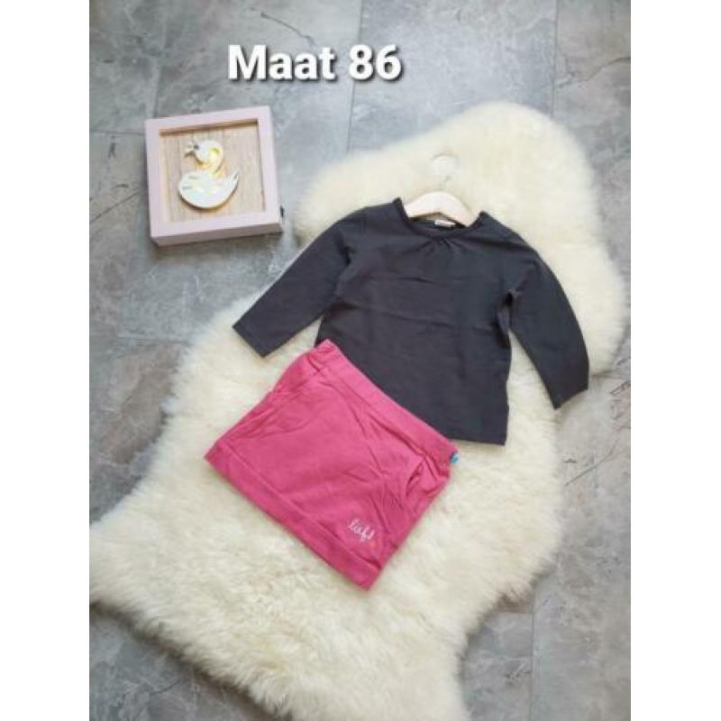 Maat 86 Meisjes Shirt H&M met Rokje LIEF setje