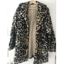 Faux fur luipaard jas
