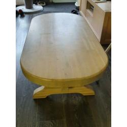 Massief (erg zware) eikenhouten salontafel White wash.