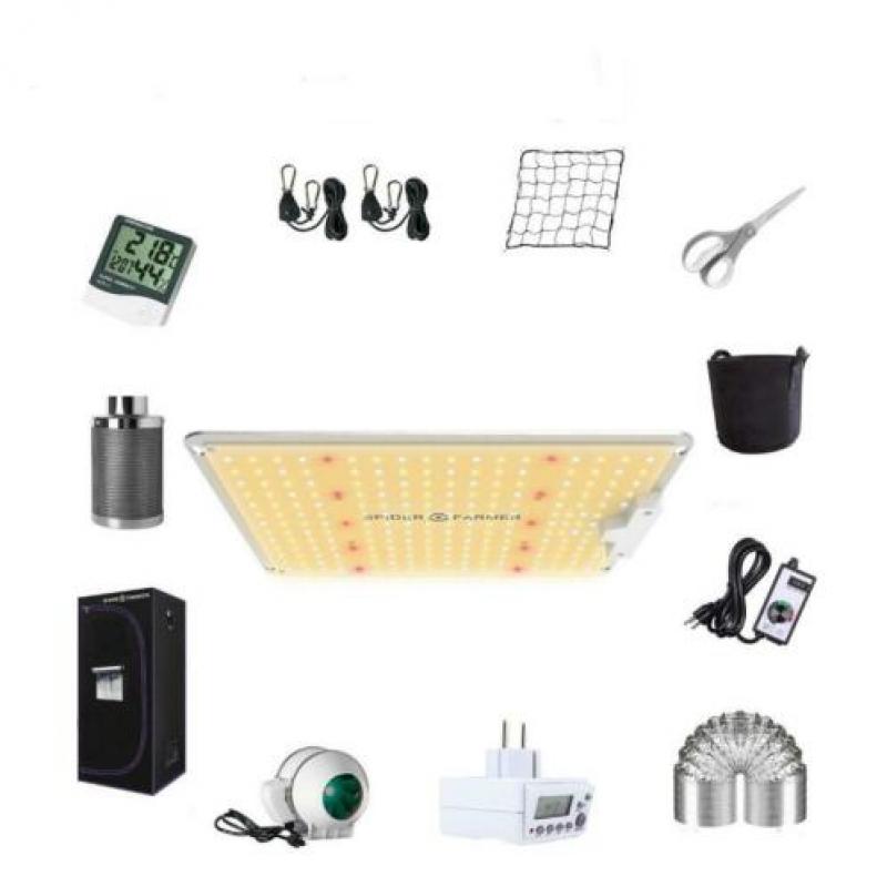 Compacte kweekset met Spider Farmer SF-1000 LED kweeklamp!