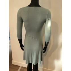 Vanilia poeder groen viscose jurkje mt S