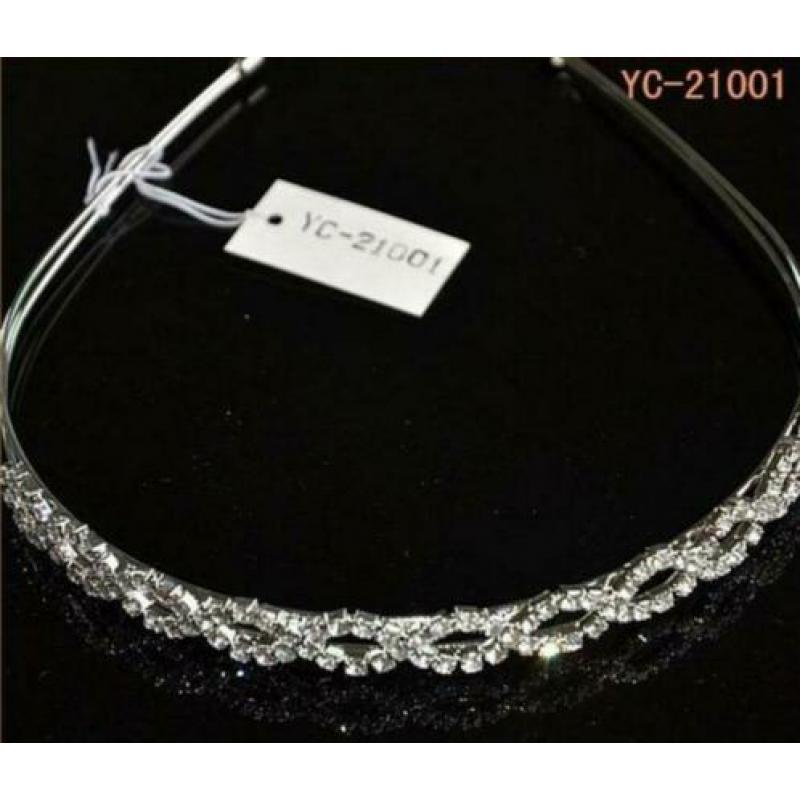 Nw! Prachtige Strass-Kristal Diadeem haarband Ovale zigzag