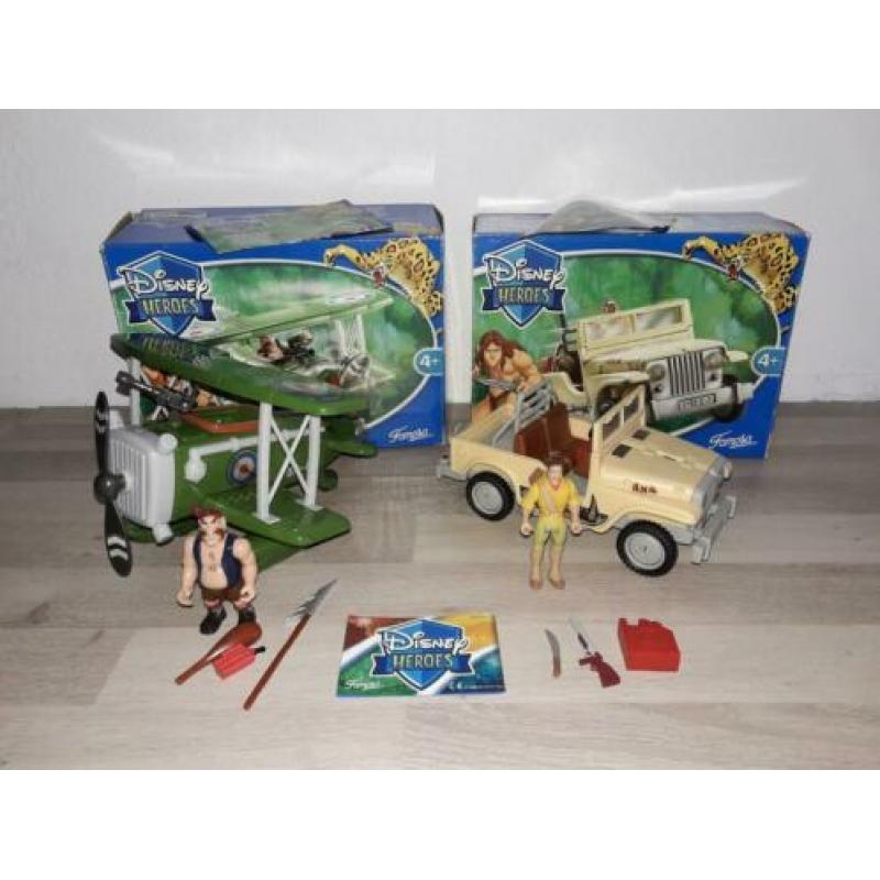 Moet weg Disney Tarzan vlieguig, Jeep, figuren en toebehoren