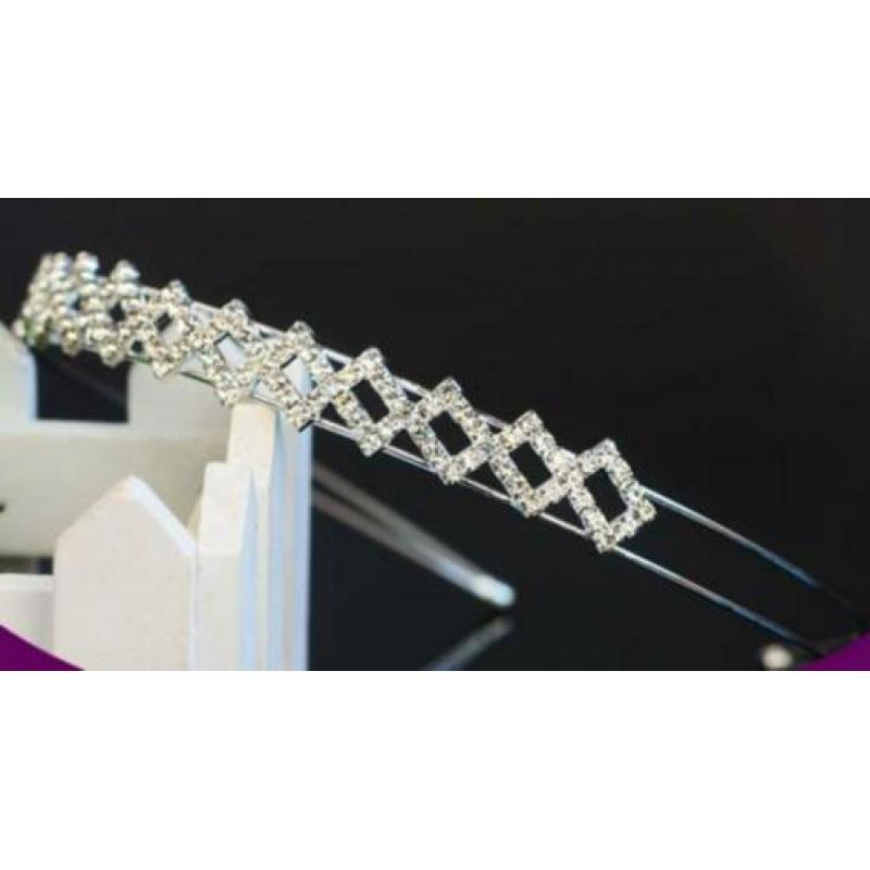 Nw! Prachtige Strass-Kristal Diadeem haarband Ovale zigzag