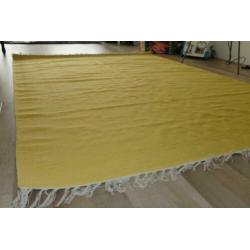 Groot Retro Kilim Vloerkleed/Tapijt Okergeel 160x230 cm