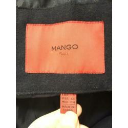 Mango Suit Trenchcoat Mantel Jas Wol Donkerblauw Maat S