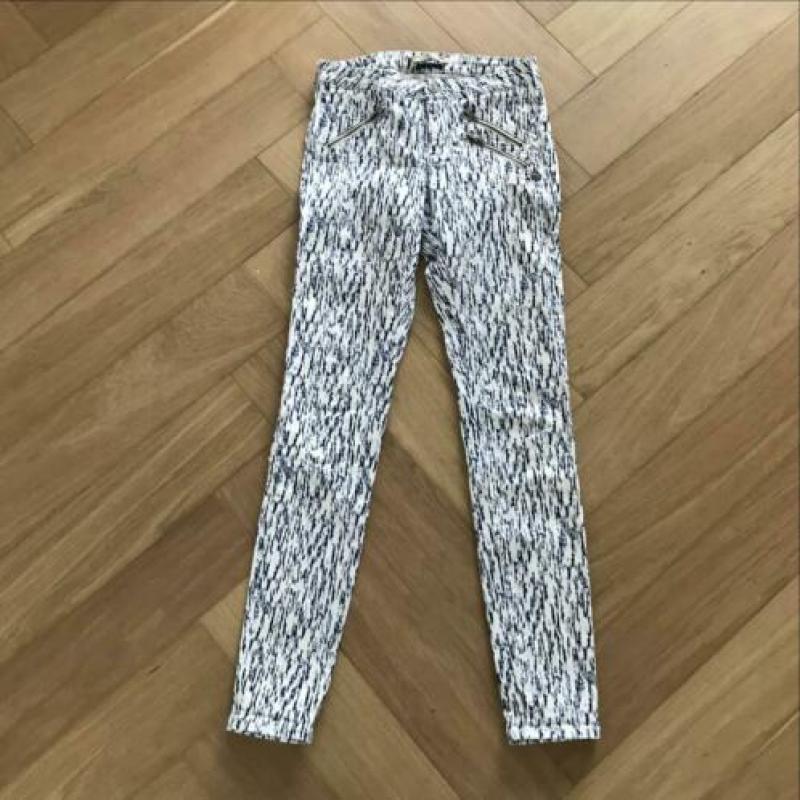 Maison Scotch - broek / jeans blauw wit strech maat 27/34