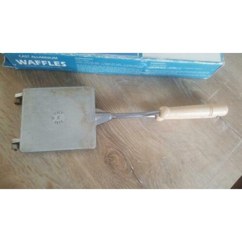 Wafelijzer voor open vuur gasfornuis kampvuur bbq vuurkorf