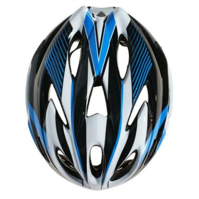 Fietshelm wielrenhelm mtb racefiets fiets helm blauw wit