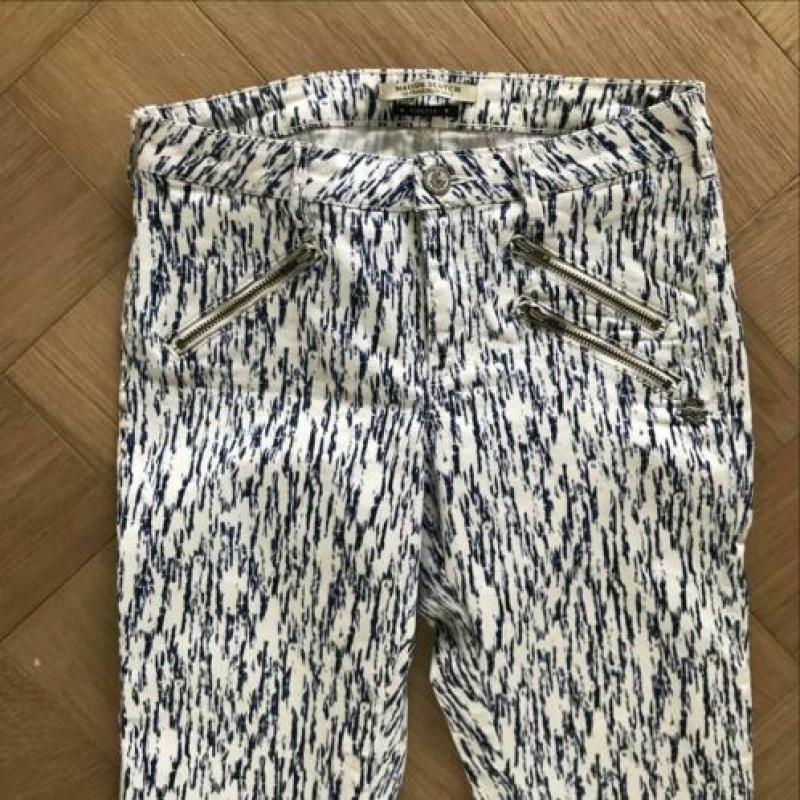 Maison Scotch - broek / jeans blauw wit strech maat 27/34