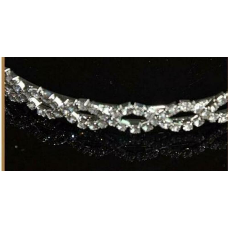 Nw! Prachtige Strass-Kristal Diadeem haarband Ovale zigzag