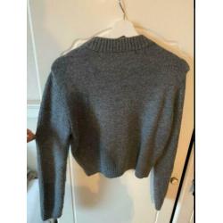 Zara grijze knitwear trui met patches dames