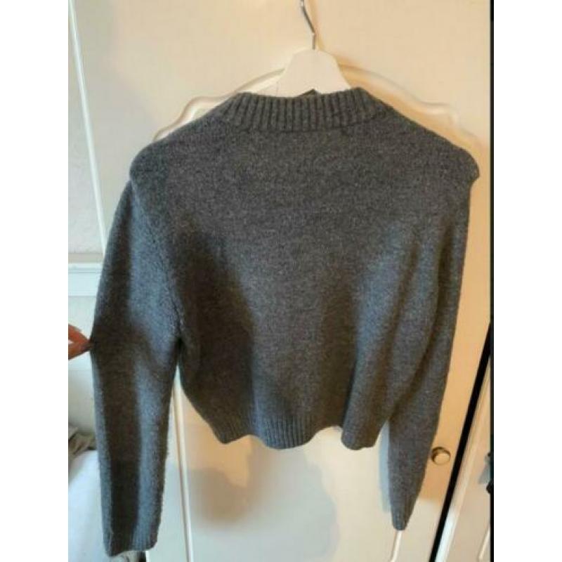 Zara grijze knitwear trui met patches dames