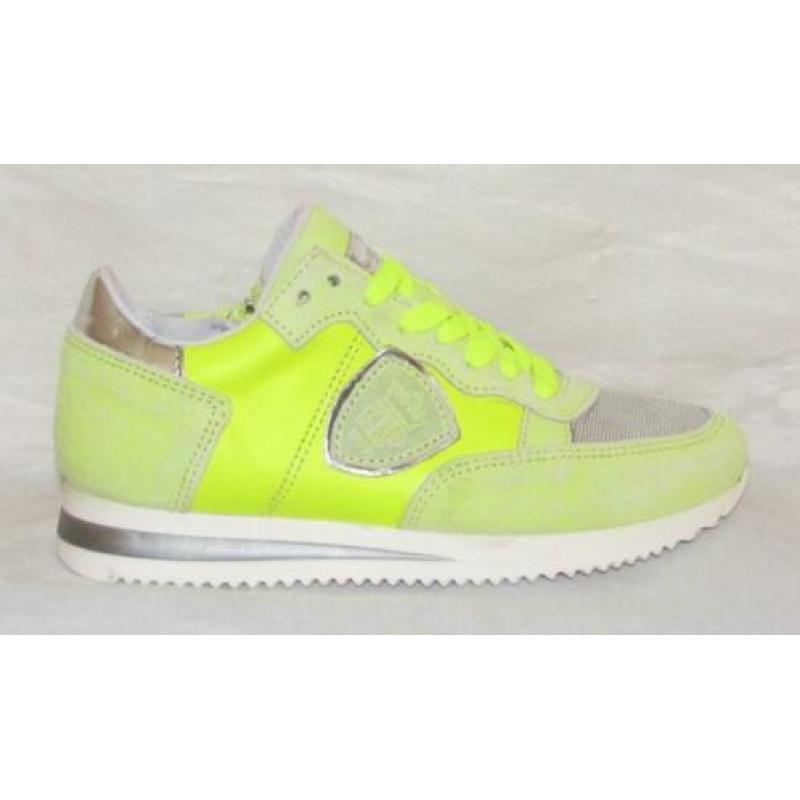 HIP maat 29 lerensneaker/rits neon geel - gratis verzenden