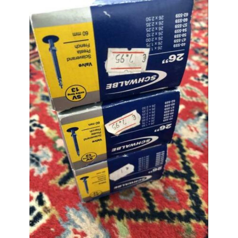 3x Nieuw 26’’ Fiets binnenband / tube 60mm frans ventiel