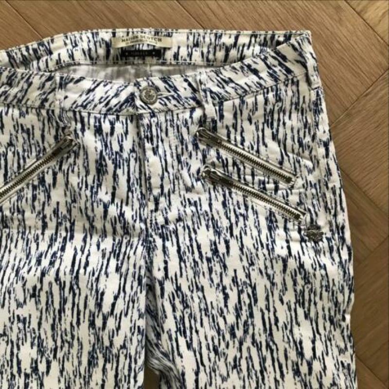 Maison Scotch - broek / jeans blauw wit strech maat 27/34