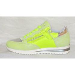 HIP maat 29 lerensneaker/rits neon geel - gratis verzenden